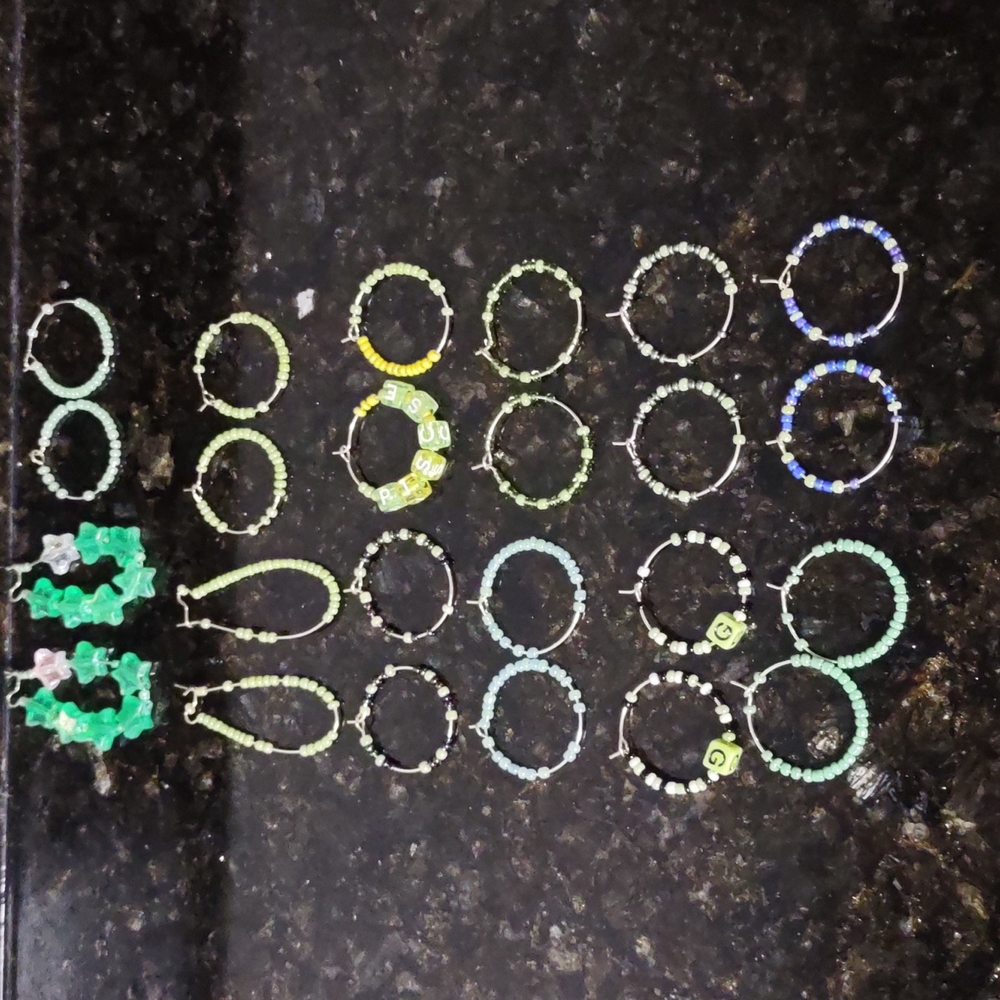 Earring Hoop's Silver Small/Medium 12Ct. Green Caramel Apple Sauce